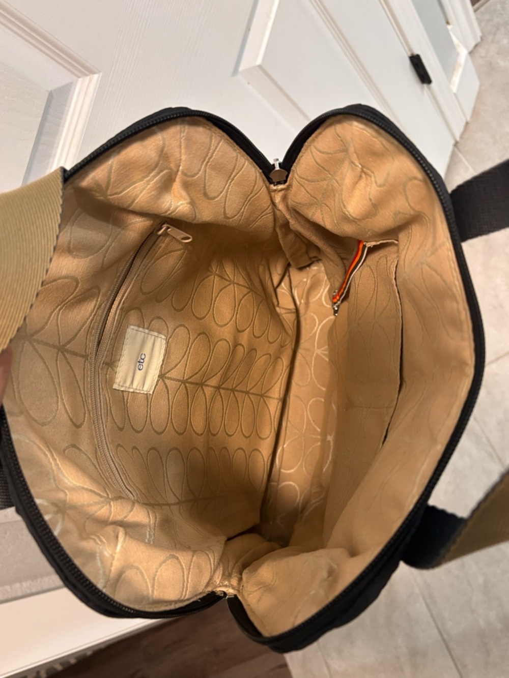 Orla Kiely Quilted Stem Pattern Black Backpack - Picture 7 of 7